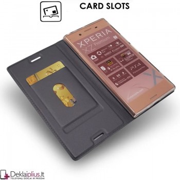 Dirbtinės odos dėklas - tamsiai pilkas (Sony Xperia Xz Premium) Dirbtinės odos dėklas - tamsiai pilkas (Sony Xperia Xz Premium)
